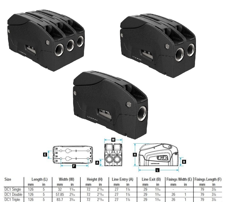 Lewmar DC1 Rope Clutch 1012mm Pacermarine