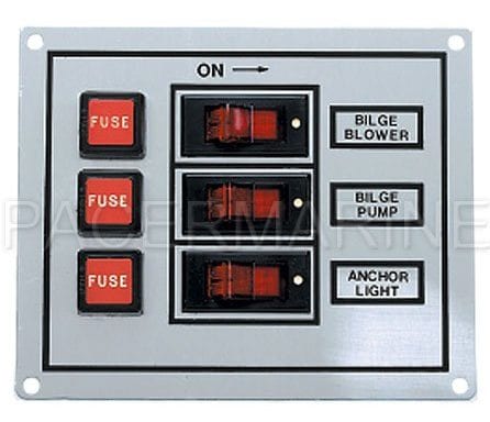 Silver Switch Panel – 3 Gang Fused