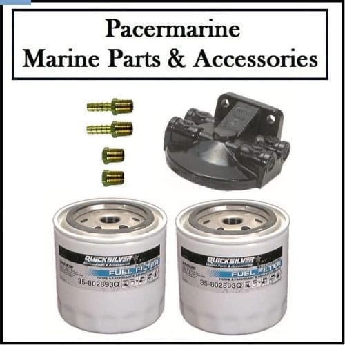 Quicksilver Water Separating Fuel Filter Kit 5/16 Barb + Spare Filter