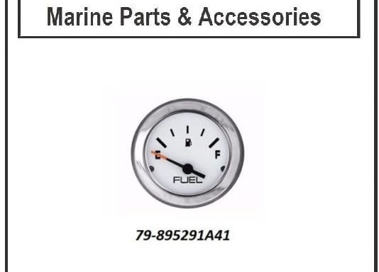 Mercury/ Mariner Genuine Flagship Fuel Gauge. White face and Chrome Bezel