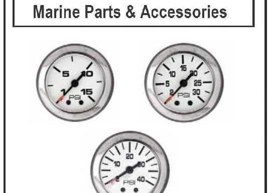 Mercury/ Mariner genuine Flagship Water Pressure Gauge White face Crome Bezel