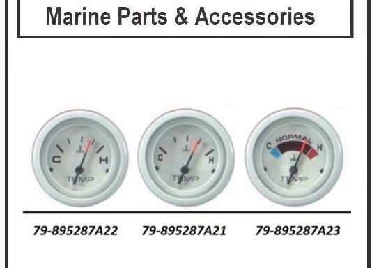 Mercury/ Mariner Genuine Flagship Water Temperature Gauges White Face
