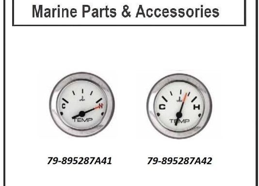 Mercury/ Mariner Genuine Flagship Water Temperature Gauges White Face Chrome bezel