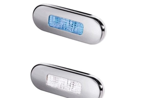 LED Step Light Blue Stainless Steel Rim