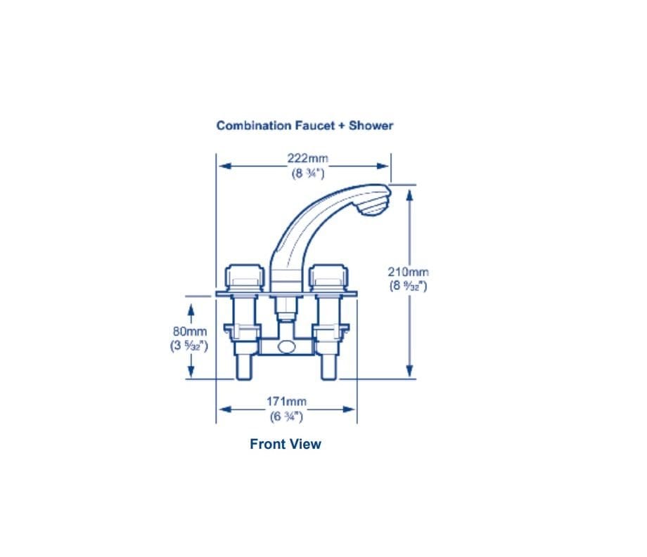 Whale Elegance Mixer Faucet Tap & Shower Combo Pacermarine