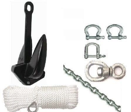 Greenfield Navy Anchor 6.8kg PVC-coated Mooring Anchor kit
