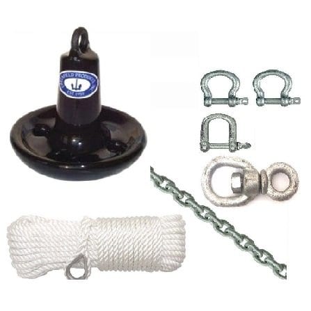 Greenfield Mushroom Anchor 6.8kg PVC-coated Mooring kit – Pacermarine