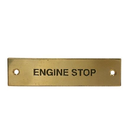 Stop Engine Label Plate