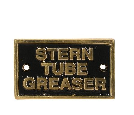 Stern Tube Greaser Label Plate