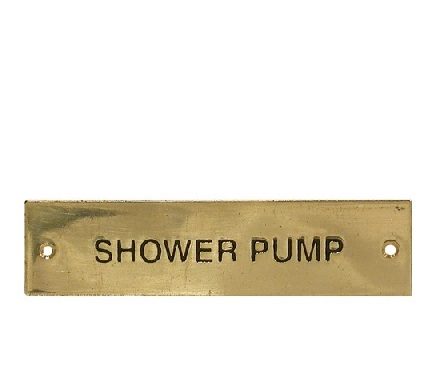 Shower Pump Label Plate
