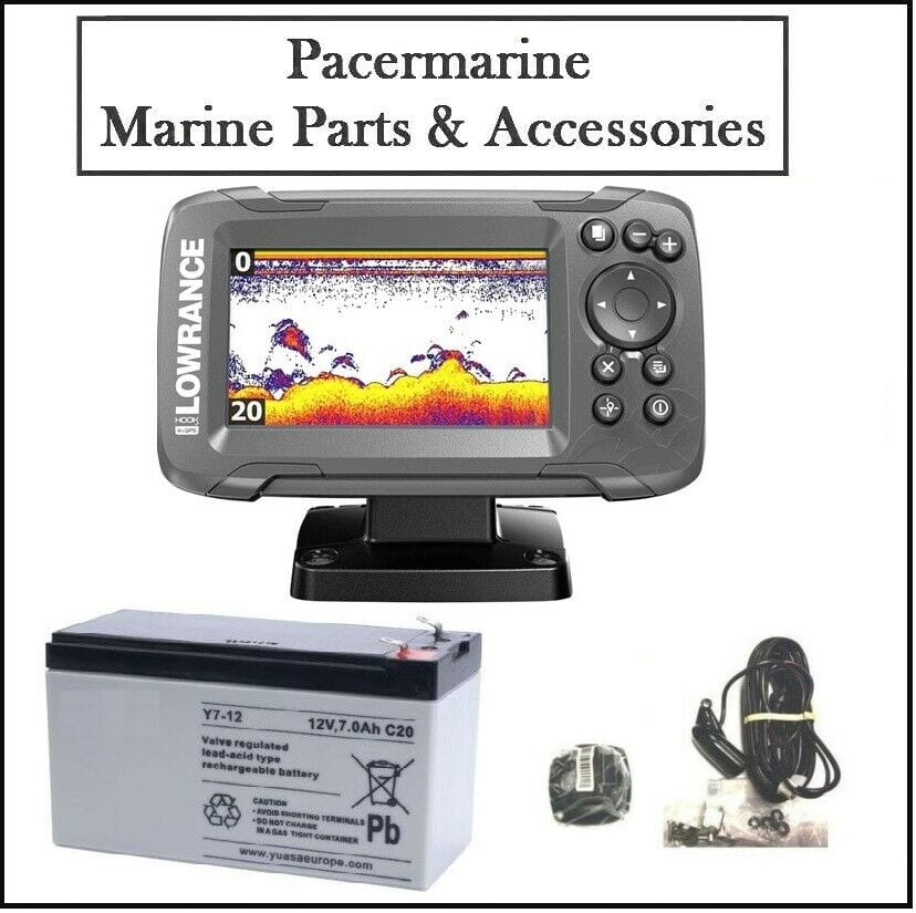 Lowrance Hook 2 4X Depth Sounder Fish Finder & Transducer Battery –  Pacermarine