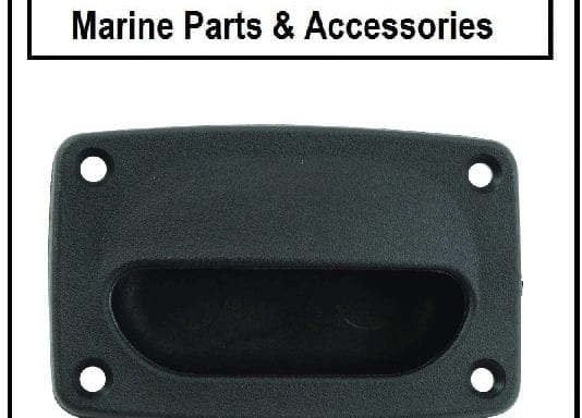 Rectangular Hatch Pull Black Plastic