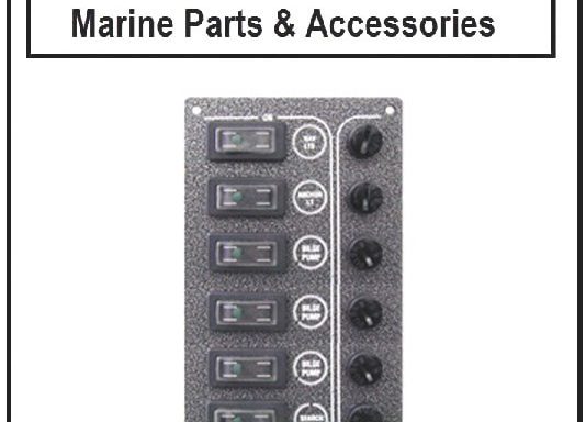 Switch Panel 6 Waterproof Switches S/S 316 charcoal 12/24V