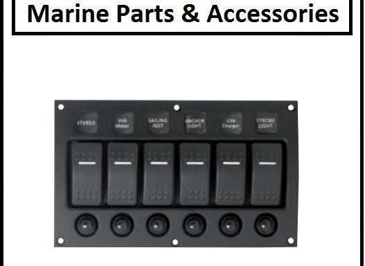 6 Switch Marine Panel 12v Circuit Breakers IP66 Waterproof