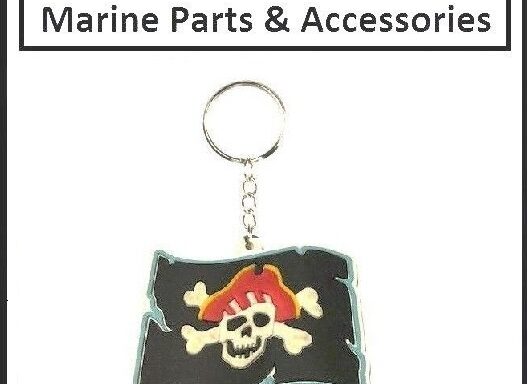 Nautical Rubber keyring Pirate Skull & Crossbones