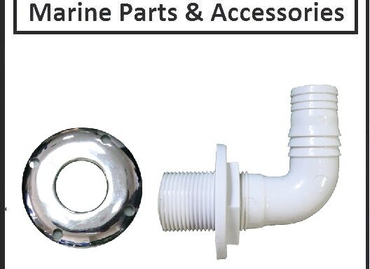 Thru hull Skin 90°Bilge Fitting 25mm Chrome