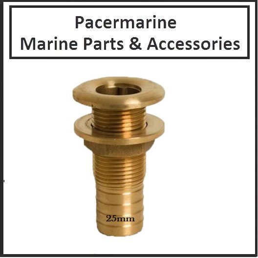 Thru hull Skin Bilge Fitting DZR 1″BSP 25mm Hose – Pacermarine